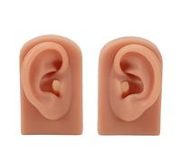 Pratico perforato Modello dell'orecchio dell'orecchio flessibile Silicone riutilizzabile Modello a orecchio umano Tone della pelle scuro sinistra a destra Atti Atti Agopuntura
