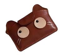 Pratico porta carte di credito ispirato al gatto in pelle PU con scomparto multiplo per tutti i giorni Essential Stylish Cats Motivo Card Case, Coffee color, Mass Beauty