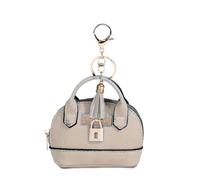 Pratico portamonete portachiavi borsa robusta in pelle PU organizzatori per donne rossetti carta e cavo dati archiviazione, crema