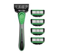 Pratico Rasoio Manuale Degli Uomini Con Manico In Gomma 7 Strati Blading Uomo Grooming Tool 5 Ulteriore Lama Incluso Rasoio Manuale Per Gli Uomini