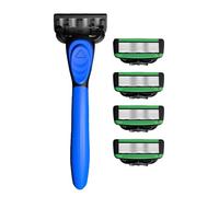 Pratico Rasoio Manuale Degli Uomini Con Manico In Gomma 7 Strati Blading Uomo Grooming Tool 5 Ulteriore Lama Inclusa Multi Strato