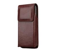 Pratico Resistente all'usura PU Vita Supporto Del Telefono Regolabile Clip Da Cintura Ergonomico per Outdoor Pendolarismo Viaggio Borse Ergonomiche Vita, Borsa Verticale Marrone, 3XL