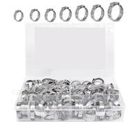 Pratico set di 100 fascette stringitubo, robuste costruzioni in acciaio inox, accessorio portatile per vari tipi di serraggio