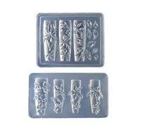 Pratico set per nail art con fiori, 2, stampo in silicone riutilizzabile per manicure floreale creativa che timbra lo strumento per nail art in silicone Lilys