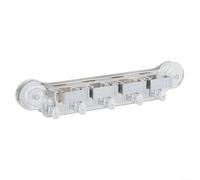Pratico supporto da parete per scopa con 5 ganci a ventosa, perfetto per organizzare le attrezzature per la pulizia (trasparente)