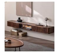 Pratico supporto per TV mobile di lusso, con cassetti e vetrina, centro intrattenimento a parete in legno, moderna console multimediale per sotto la TV, da appendere alla parete