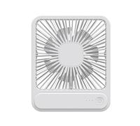 Pratico ventilatore da tavolo alimentato tramite USB con funzionamento silenzioso Ventilatore di raffreddamento ad aria ricaricabile Struttura ABS per ufficio o viaggio Velocità regolabile