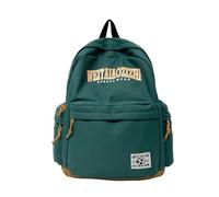 Pratico zaino per studenti delle scuole superiori con tasche organizzative Zaino in nylon di grande capacità Zaino regolabile per libri Zaino vintage, Verde