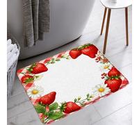 Pratico Zerbino Cute Strawberry Red Groovy Fruit Flower Daisy Girls Passatoia Tappetino per la cucina 40×60cm per Bagno,WC,Vasca da Bagno