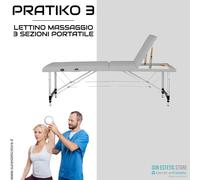 Pratiko 3 lettino da massaggio portatile in alluminio 3 sezioni estetica