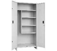 Pratiko Armadio da Esterno Portascope in Metallo 2 ante 4 ripiani Dimensioni 80x40x175 cm colore Grigio