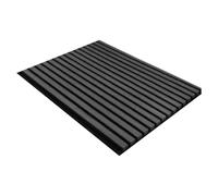 PraTiKo Life Pannelli Acustici Decorativi Listelli in Legno 3D Fonoassorbenti per Pareti Moderni Facile Installazione (Rovere Nero, 4pz 60x60cm)