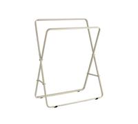 PraTiKo Life Portasciugamani da Bagno Doppio Piantana Bagno Metallo 2 Aste Colore Bianco Pieghevole Salvaspazio