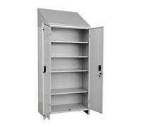 Pratiko TP800 Armadio Tuttopiani 4 Ripiani 80x40x179 cm Grigio RAL 7035 + Tetto