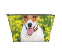 Prato di fiori di Jack Russell, Borsa da toilette Borsa per trucco Borsa per cosmetici Borsa da toilette da viaggio portatile