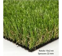 Prato Finto a Rotolo Erba 10x2 Metri 22mm Moquette Manto Erboso Pronto Sintetico