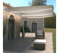 Prato & Giardino-Outdoor Living-Finestra & Porta Tende - Tenda manuale retrattile con LED 600x350 cm Crema