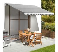 Prato & Giardino - Tenda da sole per finestre e porte, colore antracite e bianco, 4 x 3,5 m