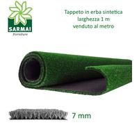 Prato sintetico 7 mm erba finta artificiale calpestabile tappeto verde atossica