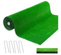 Prato Sintetico 7 mm Rotolo 2 x 4 MT Con 4 Picchetti Erba Verde Finta Giardino