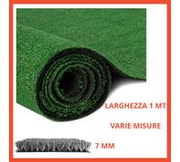 Prato Sintetico Erba 7mm Finta Tappeto Verde Manto Erboso per Esterno Giardino