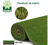 Prato sintetico erba artificiale effetto reale a vista e tatto 40mm larghezza 2m