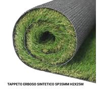 Prato Sintetico Erba Finta Artificiale Calpestabile 35mm Tappeto Verde H2 X 25mt