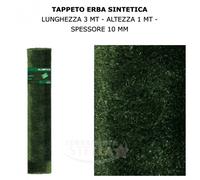 PRATO SINTETICO MANTO ERBOSO FINTA ERBA GIARDINO TAPPETO SPES 10 MM 1 mt x 3 mt