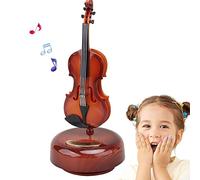 Pratvider Carillon per violino - Artigianato musicale rotante | Modello in miniatura cello-violino, base creativa scatola, nessuna batteria necessaria - per uffici Natale e Capodanno