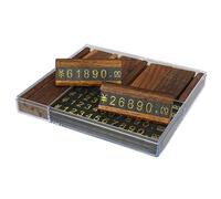 PRATYAHARA 10 Set/Scatola Mini Legno Combinato Numero Prezzo Cube Etichetta Numero Regolabile Prezzo Etichetta Segno Titolare Carta Supporto B Facile da Usare