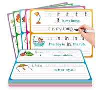 PraxiKidy Schede flash con parole visive per bambini, pratica di scrittura a mano, scrittura, tracciamento, fonici, flash card, scuola materna di prima elementare, attività di apprendimento homeschool