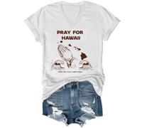 Pray for Hawaii After The Wave Comes Hope Shirt, maglietta di avvertimento orologio tsunami, camicie dopo l'onda arriva speranza, Bianco (v-collo), XXL