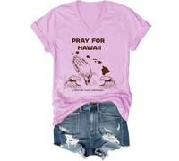 Pray for Hawaii After The Wave Comes Hope Shirt, maglietta di avvertimento orologio tsunami, camicie dopo l'onda arriva speranza, Rosa (scollo a V), 3XL