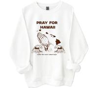 Pray For Hawaii After The Wave Comes Hope Sweatshirt, maglietta di avvertimento orologio tsunami, camicie dopo l'onda arriva speranza, bianco, M