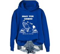 Pray For Hawaii After The Wave Comes Hope Sweatshirt, maglietta di avvertimento orologio tsunami, camicie dopo l'onda arriva speranza, Klein Blue-1, L