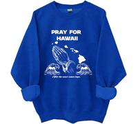 Pray For Hawaii After The Wave Comes Hope Sweatshirt, maglietta di avvertimento orologio tsunami, camicie dopo l'onda arriva speranza, Klein Blue., M