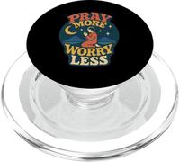 Pray More Worry Less Philippians 4:6 Versetto della Bibbia Cristiana PopSockets PopGrip per MagSafe