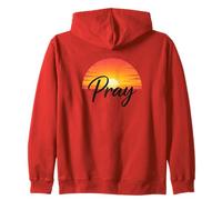 Pray Sunset Inspirational Religious Christian Faith Felpa con Cappuccio