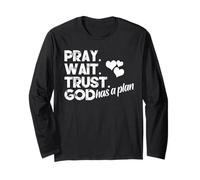 Pray Wait Trust God Has A Plan Tie Dye Faith Religious Maglia a Manica