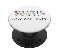 Pray Wait Trust in the Lord God Has a Plan Christian Faith PopSockets PopGrip Adesivo