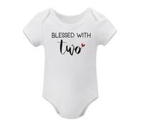 Prayed One Blessed Two Twin Outfits For Boy And Girl Newborn Twins Baby Items Must Haves Body, Bianco-stile-1, 12 mesi