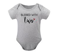 Prayed One Blessed Two Twin Outfits For Boy And Girl Newborn Twins Baby Items Must Haves Body, grigio-stile-1, 12 mesi