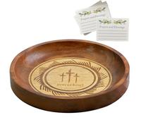 Prayer Bowl Wooden, Handcrafted Wood Dough Cards, Rustic Offering Bowls for, Church, Religious Home Decor, Congregation, Meditation, Altar Table, Gift, Spiritual Setting