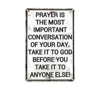 Prayer Decor Sign- Canvas Wrapped Pine Frame, High Resolution Ink Print, Pr | Religious Wall Art Prayer Decor Vintage Poster For Christian Church Home Prayer Room Office Bedroom Corner Women Men