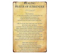 Prayer Of Surrender Novelty Metal Sign Humorous Wall Decor for Home Office Classroom Library Room Calm Serene Atmosphere 8 X 12 inch