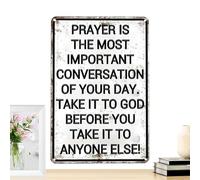 Prayer Wall Art, Metal Poster Decoration, Religious Wall Decor with Scripture Design, Home Office Church Corner Display, Women Men Faith Room Accent, Inspirational Walls Hanging for Prayer Space