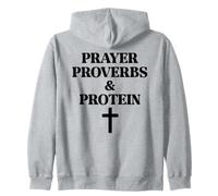 Prayer Warrior Proverbs & Protein Shakes Jesus Weights Faith Felpa con Cappuccio