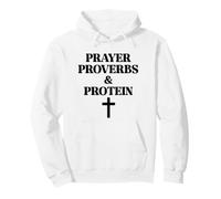 Prayer Warrior Proverbs & Protein Shakes Jesus Weights Faith Felpa con Cappuccio