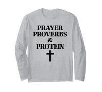 Prayer Warrior Proverbs & Protein Shakes Jesus Weights Faith Maglia a Manica