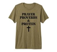 Prayer Warrior Proverbs & Protein Shakes Jesus Weights Faith Maglietta Premium